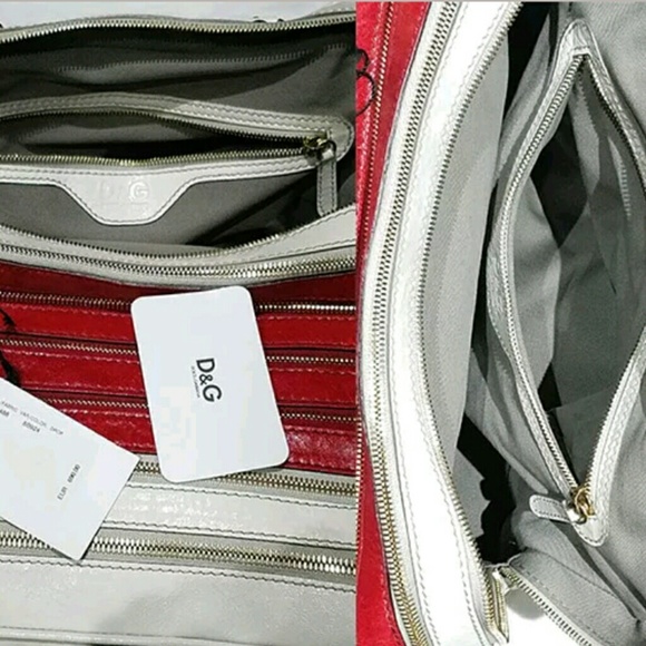 Dolce & Gabbana Lily XXL Leather Bag Ivory/Red - Picture 4 of 8